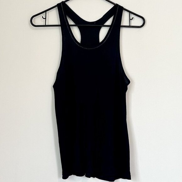 Alexander Wang Black Classic Ribbed Racerback with Chain Neckline - XS - Picture 1 of 4